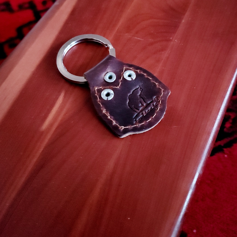 Brown Leather Keychain
